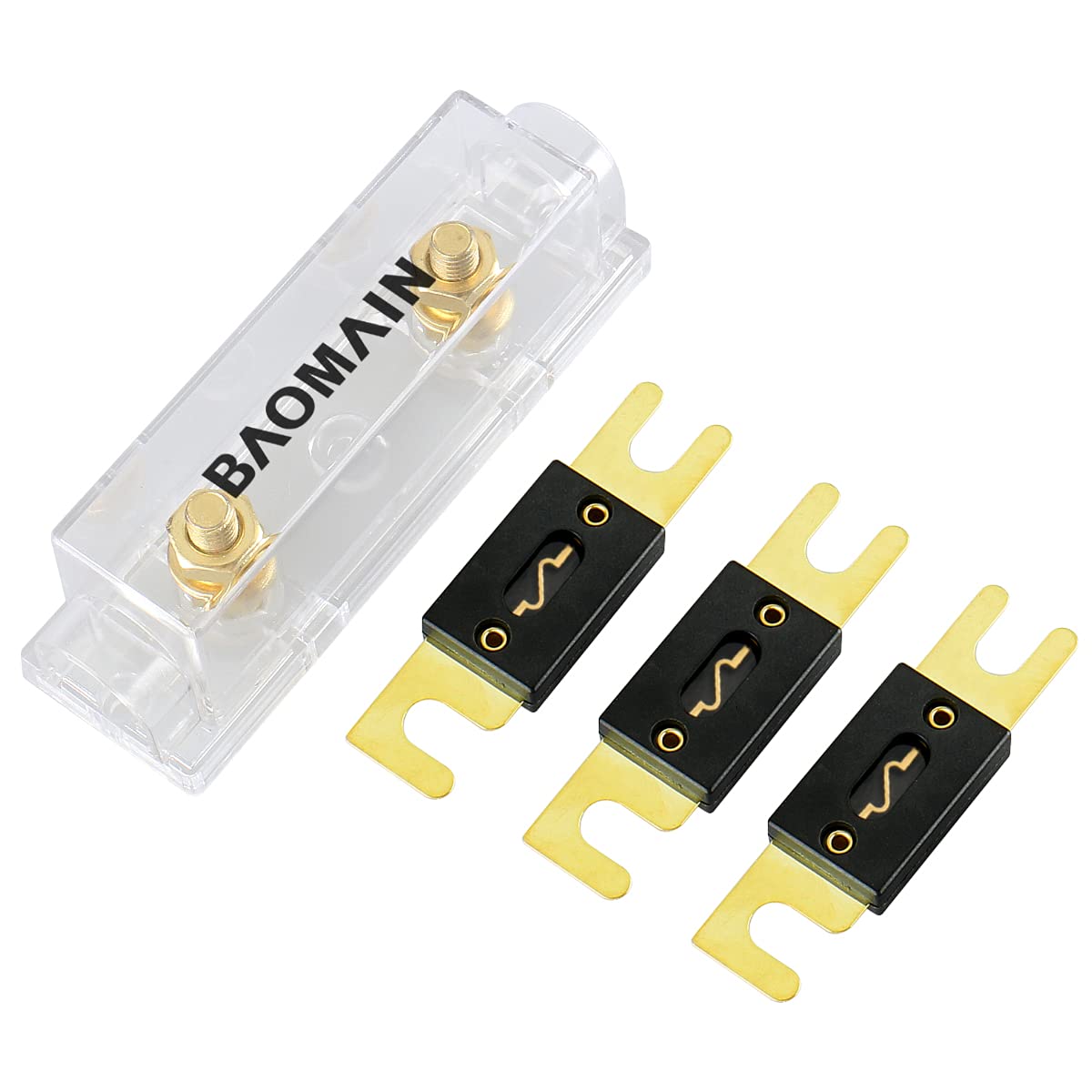 Baomain Electrical Protection ANL Fuse Holder Kit with 3 Pack of ANL Fuses ANL 30A