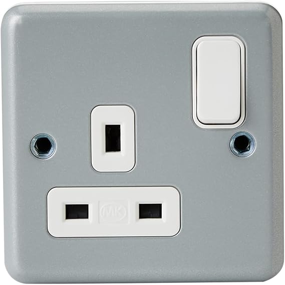 MK Metalclad Plus K2977 ALM 13A 1G Double Pole Switchsocket