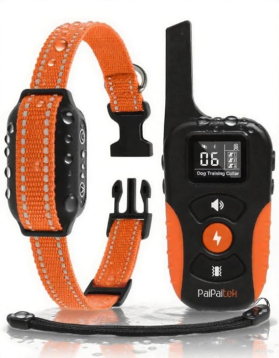 Dog Shock Collar with Remote, Automatic Bark Collar for Dogs with Beep, Vibration, Shock 3 Modes, Training Collar 3300ft Range for Small, Large and Medium Dogs, Waterproof & Rechargeable