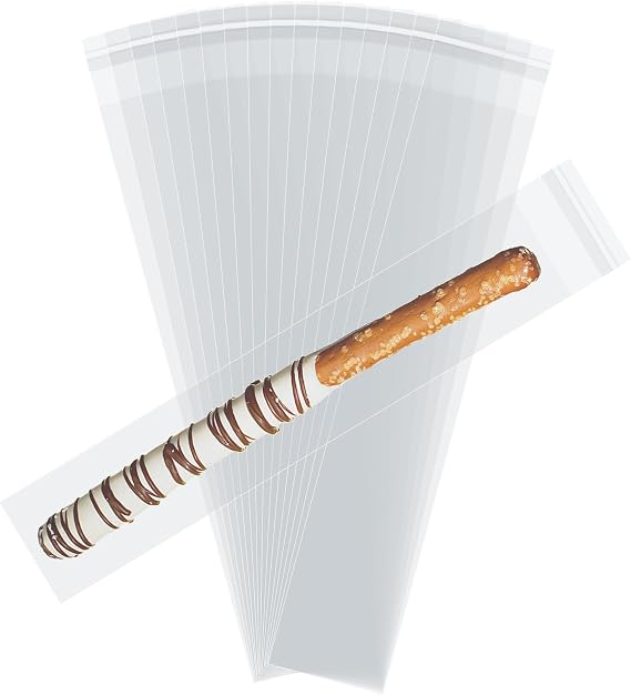 Morepack Pretzel Rod Bags Self Sealing Cellophane Bags 2x10 In 100 Pcs | Pretzels Individual Bags