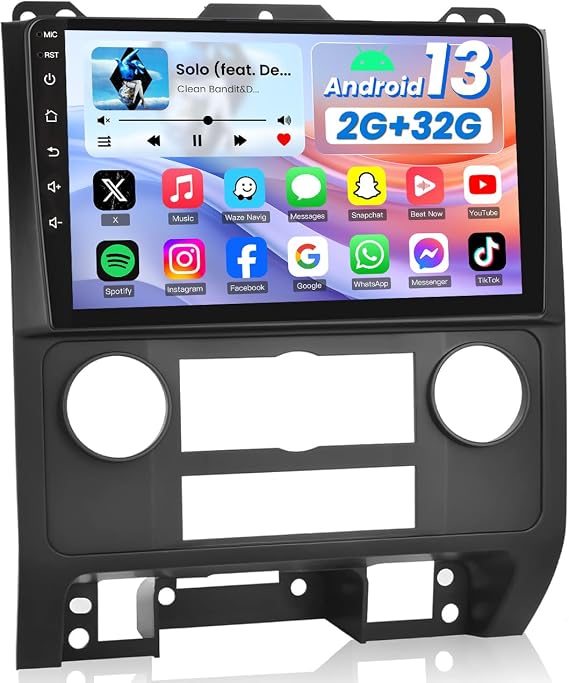 5GWiFi Android 12 Car Radio Stereo for Ford Escape 2008-2012 with CarPlay & Android Auto, 9 Inch 1280 * 800 Touchscreen Support BT5.0 GPS DSP FM SWC+Camera