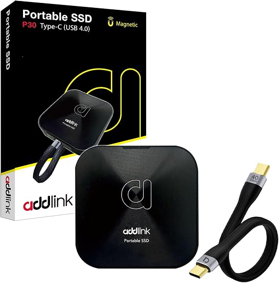 Addlink P30 1TB 4000-3600 MB/s USB 4.0 (40Gbps) Type-C Portable Taşınabilir SSD AD1TBP30B4K
