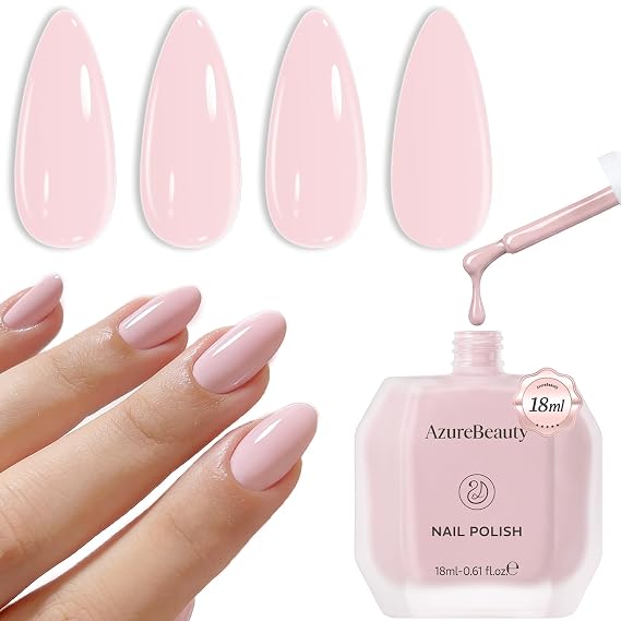 AZUREBEAUTY 18ml Pink Nail Polish Light/Pale Pink Air-dry Polish