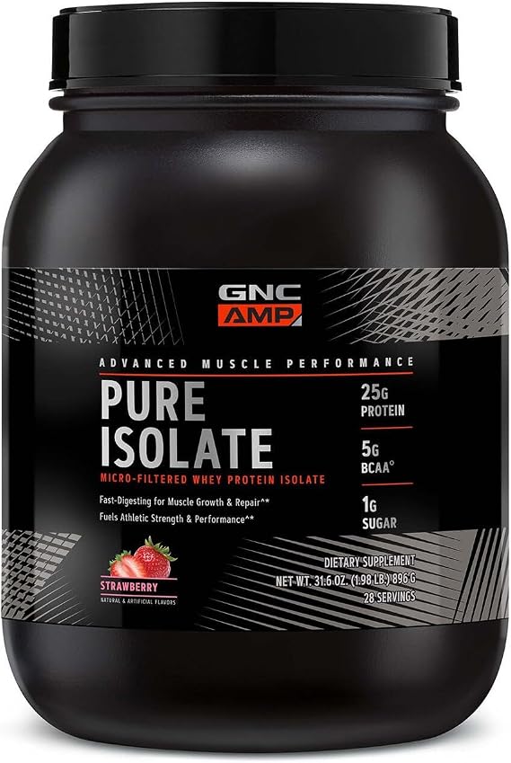 GNC AMP Pure Isolate Protein - Strawberry (28 Servings)