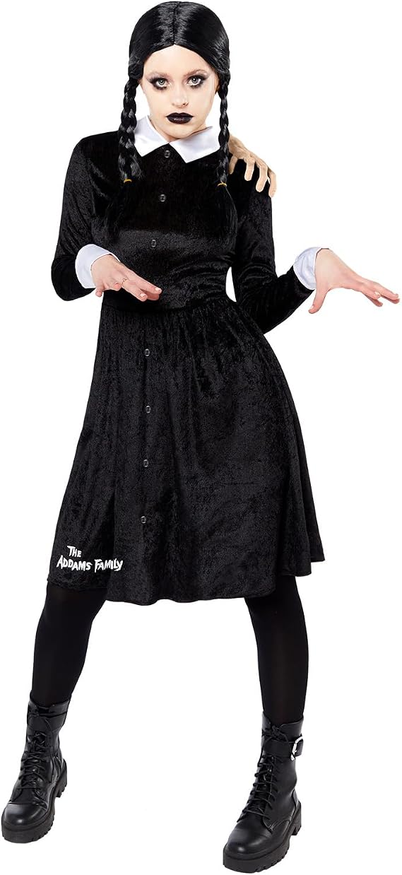 Amscan - Women's Officially Licensed Wednesday Addams Halloween Costume Size: 6-18