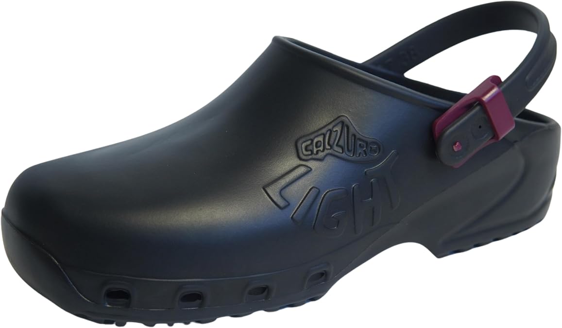 CALZURO Lights Clogs - Italian Made Lightweight Work Shoes for Professionals - EVA Non Slip Clogs for Kitchen, Hospital, Garden, Restaurant - Machine Washable Side Ventilation - Men & Women
