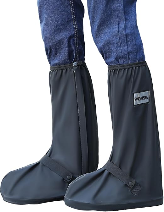 Waterproof Shoe Covers for Rain with Reflector Reusable Waterproof Rain Cover for Shoes Non-Slip PVC Snow Boot Covers