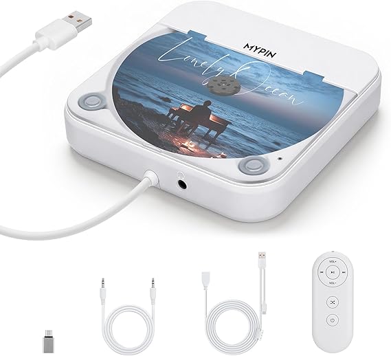 Portable Car CD Player with USB/AUX Port,External CD Player Compatible with Car Radio Stereo,Laptop,TV,Computer, Universal for Vehicle,Supported CD/CD-MP3/CD-RW/CD-R/CD-WAV