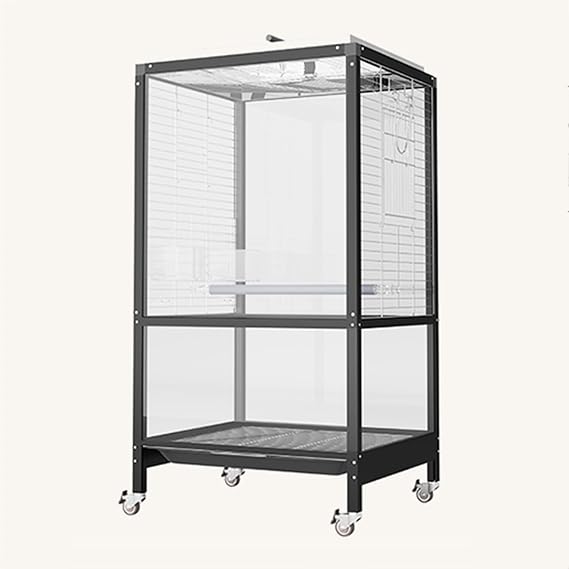 Cage Bird, Canary Cage, with Universal Wheels, with Bath Box, Swing, Etc. Acrylic High-Transparency, for Multi-Bird Families