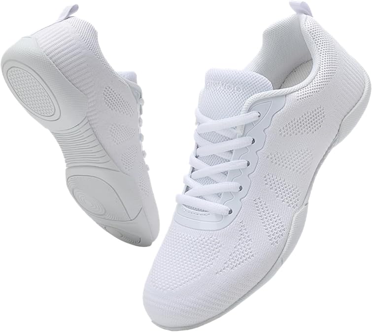 Cheer Shoes Girls Black Cheerleading Dance Shoes Athletic Training Tennis Breathable Youth Competition Cheer Sneakers Little Kid Size 12 to Women 11.5