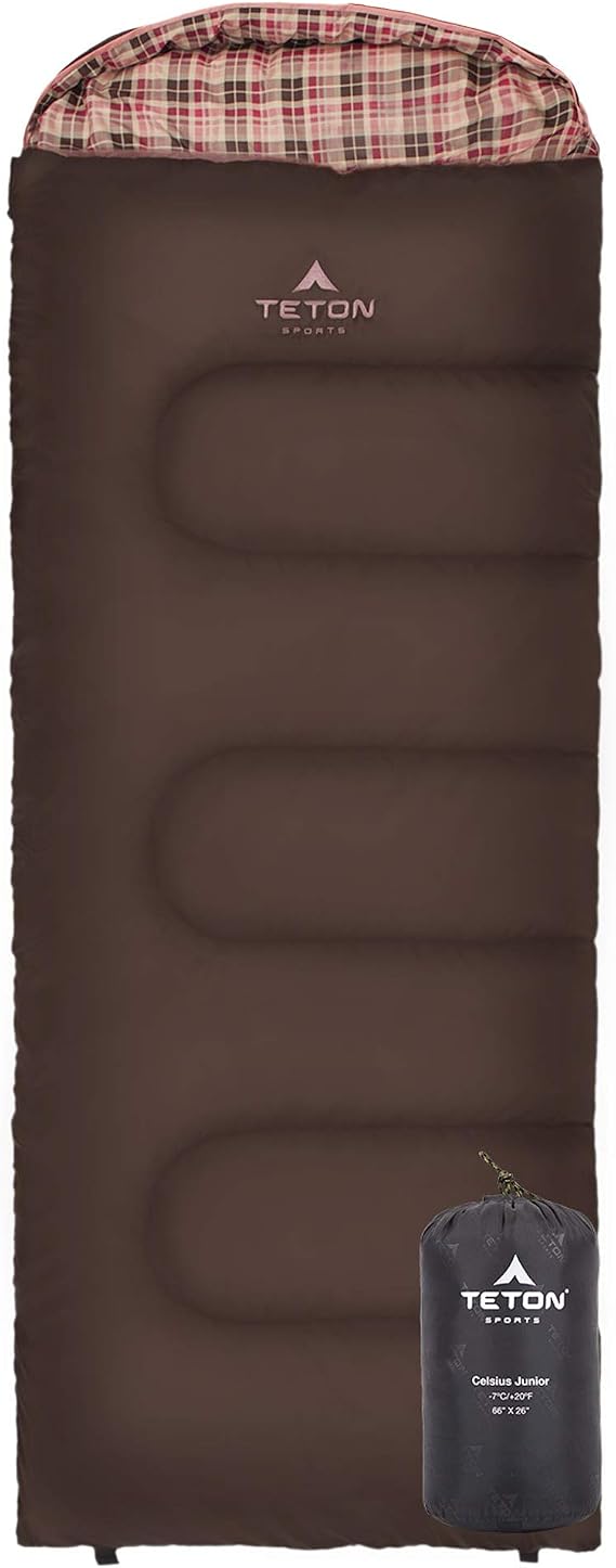 Teton Junior, 20 Degree and 0 Degree Sleeping Bags. Finally, Sleeping Bag for Boys, Girls, All Kids, Warm and Comfortable, for All Camping Weather and Built to Last
