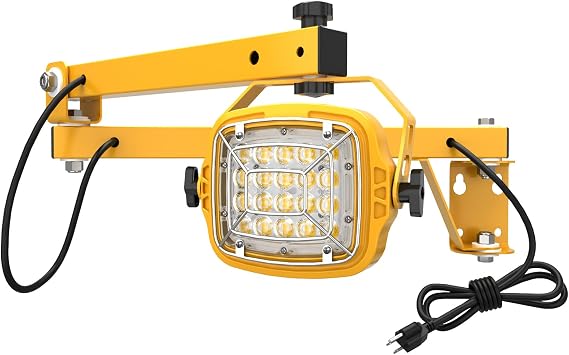 50W LED Loading Dock Light with 40" Folding Arm, 7,000 Lumens, 360 Rotatable Lamp Head, IP65 Rated ETL Listed for Trailers, Docks, Warehouses, Container