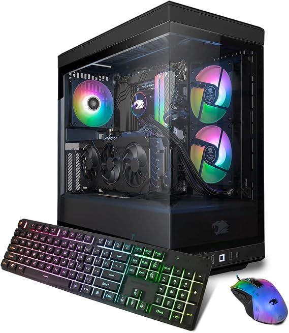 iBUYPOWER Y40 Black Gaming PC Computer Desktop Y40BI7N47S01 (Intel Core i7 14700F, RTX 4070 Super 12GB, 32GB DDR5 5600 RGB (16x2), 2TB NVMe SSD, WiFi Ready, Windows 11 Home)