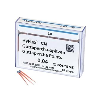 Coltene Whaledent 60022691 HyFlex CM Gutta Percha Points .04#30 60/Pk