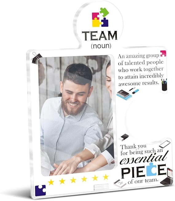 Team Appreciation Gifts for Coworkers 4x6 Picture Frame - Teamwork Photo Frame Thank You Gifts for Colleagues Employees Teammates - White