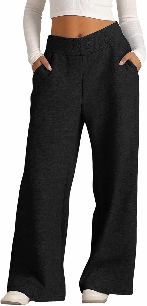 Baggy Sweatpants for Women Casual Wide Leg Low Rise Sweat Pants Cute Y2k Lounge Track Travel Outfits with Pockets