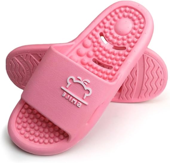 Shower Slippers Acupressure Sandals Massage Slippers for Women/Men Reflexology Acupuncture Arthritis Neuropathy PainRelief Non-Slip Massage Sandals (Pink,Women 6.5-7.5/Men 5-6)