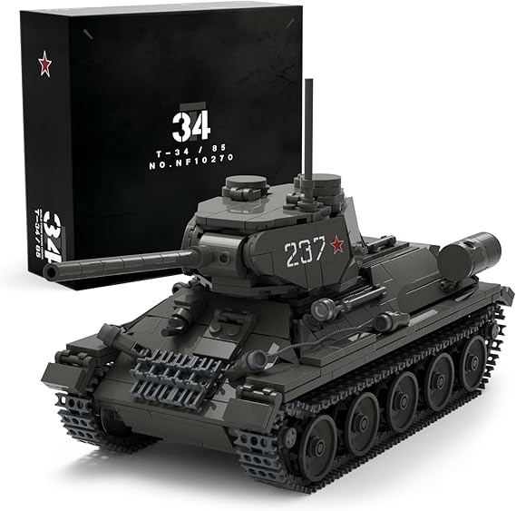 Nifeliz T34/85 Tank, WW2 Military Tank Building Set for Adults, Collectible Army Model to Build and Display, Gift Ideal for Military Fans (818 PCS, NF10270)