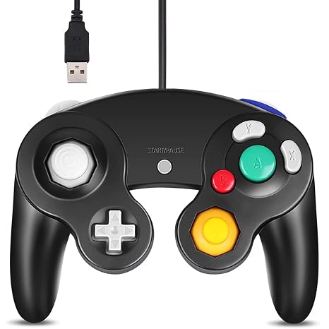 Arrocent GC Controller, Replacement for Gamecube Controller, Compatible with Wired USB Game Cube Controller/PC Windows 7 8 10 (Black)