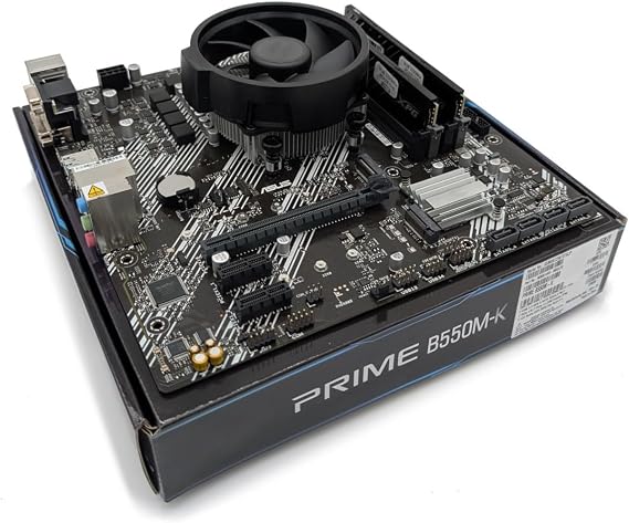 Ryzen 5 5600G 3.9Ghz (Turbo 4.4Ghz) Six Core CPU with Radeon Vega Graphics, Prime B550M-K Motherboard & 16GB 3200Mhz DDR4 RAM Pre-Built Bundle