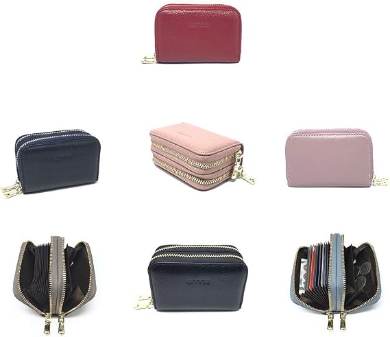 RFID Blocking Double Zip Around Card Case