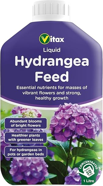 Vitax Hydrangea Liquid Feed 1 Litre – Concentrated Plant Food for Bigger Blooms & Healthier Growth | Makes 225L | Ideal for Potted & Garden Hydrangeas
