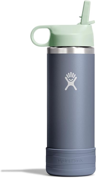 Kid's Wide Mouth Water Bottle with Straw Lid