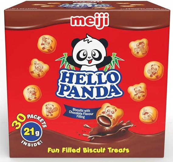 Harrissen Select Hello Panda Chocolate Biscuits Snack – Fun Filled Biscuits with Smooth Chocolate Cream – Pack of 30 x 21g | Family Sharing Pack | Imported Japanese Treats