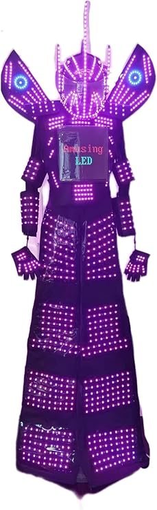 Earthradius Robot Costume Led Clothing Led Robot Costume Clothing Robot LED Stilts Walker Suit Jacket Costume For Adult Dj (2XL)