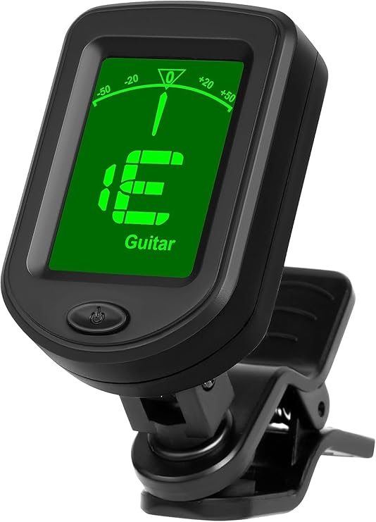 Guitar Tuner Clip On, Digital Tuners of Guitar Accessories with LCD Display, Guitar Tuner Clip On for Acoustic Guitar, Bass, Violin, Ukulele, Electronic Guita