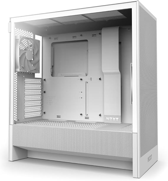 NZXT H5 Flow v2 White with 120mm Fans 2-Pack Mid Tower ATX PC Case White CC-H52FW-01 CS9083