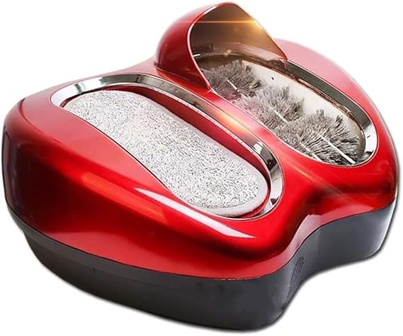 Smart Boots/Shoes Sole Water Brushing Machine, Fully Automatic Shoe Sole Cleaning Machine, White Household/Clinic Shoes Cleaning Equipment, Intelligent Automatic Induction Shoe Cleaner(Red)