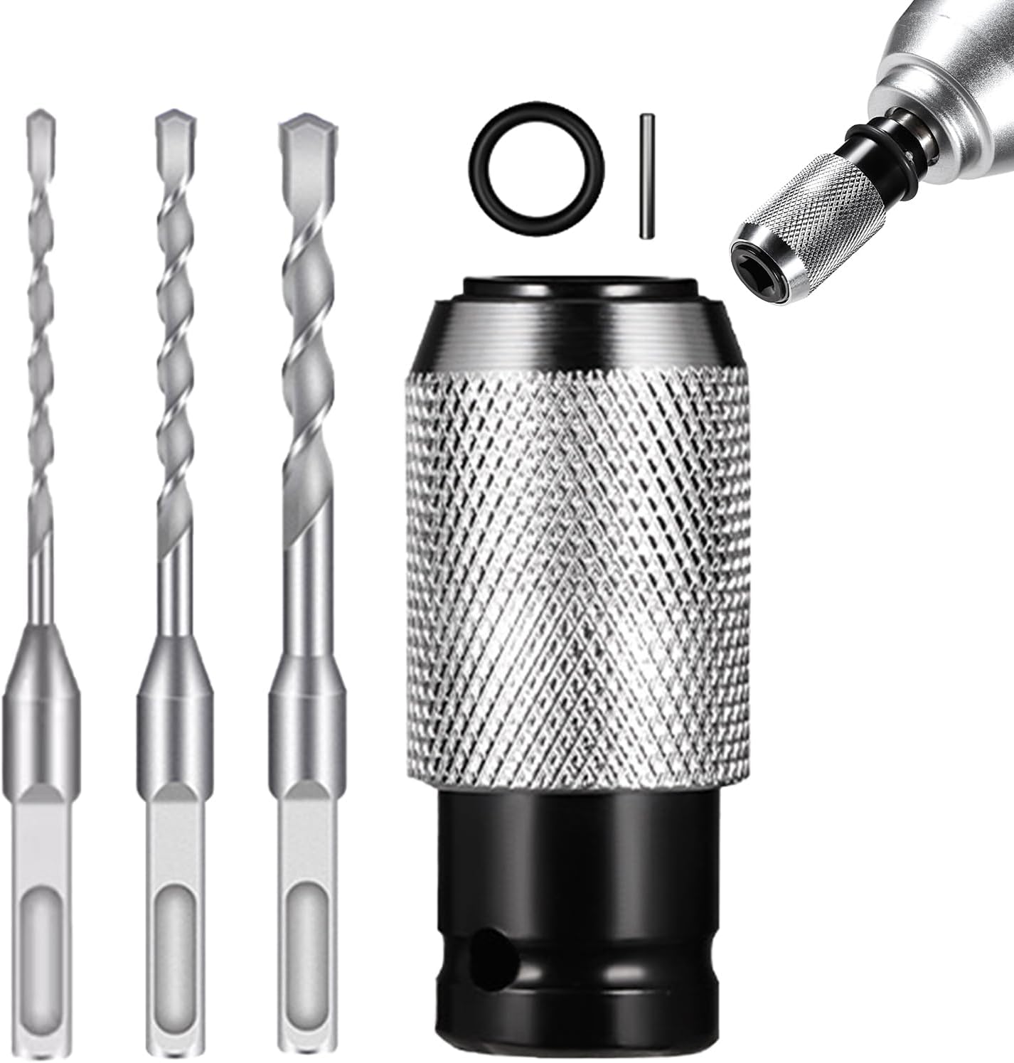 Cordless Rotary Hammer Drill | Multi Function Adapter Tool | Hammer Drill Bit Set,for Men Professional Family Home Indoor Outdoor Garage Repair Installation Work