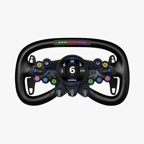 MOZA Racing Vision GS Steering Wheel with 5" Display Formula Style Carbon Fiber & Aluminum Construction Direct Drive Motorsport Simulator MOZA VGS