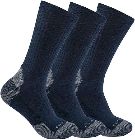Carhartt Men's SC6203M Midweight Cotton Blend Crew Sock 3-Pack