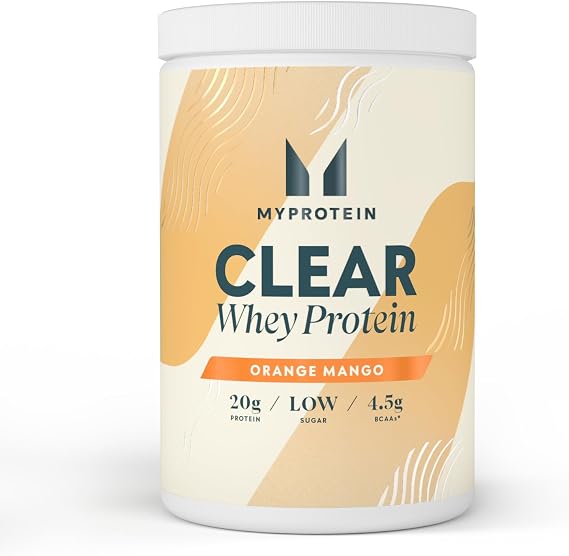 Myprotein Clear Whey Protein Isolate Powder - Orange & Mango - 20 Servings - Cool and Refreshing Low-Calorie Whey Shake Alternative - 20g Protein and 4g BCAA per Serving