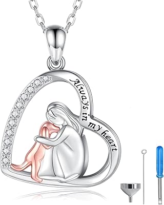Sterling Silver Dog Urn Necklace for Pet Ashes - S925 Pet fur Cremation Memorial Keepsake Pendant Jewelry Gifts for Women Loss Puppy