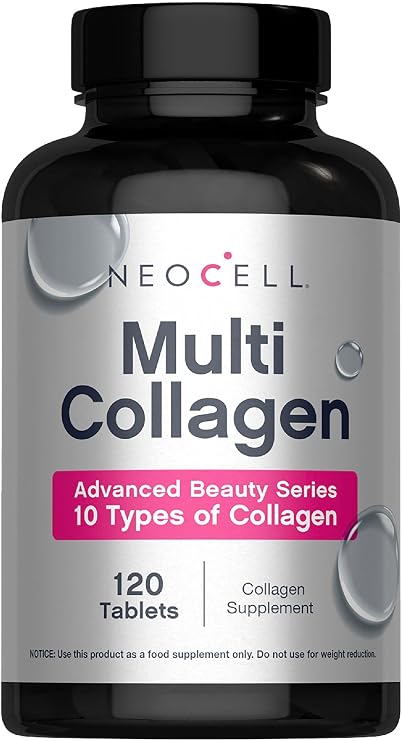 NeoCell Multi Collagen Peptides Pills | 120 Tablets | 10 Types of Collagen