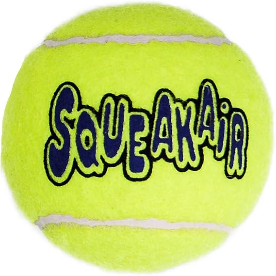 KONG - Squeakair Ball - Dog Toy Premium Squeak Tennis Balls, Gentle on Teeth - For Medium Dogs