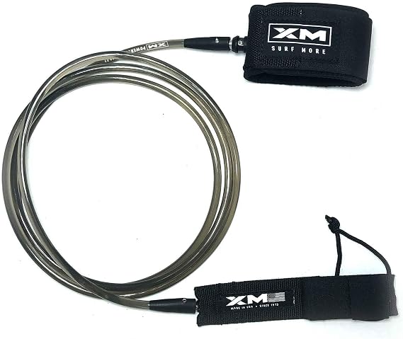 Big Wave Premium Surfboard Leash, 5/6/7/8/9/10/12/15ft Lengths, Big Wave (.313in) Cord Thickness, Many Colors, Key Pocket, Unbreakable Swivels, Detachable Railsaver, Made in USA