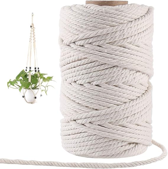 6mm Macrame Cord, 165 Feet Thick Cotton Macrame Rope