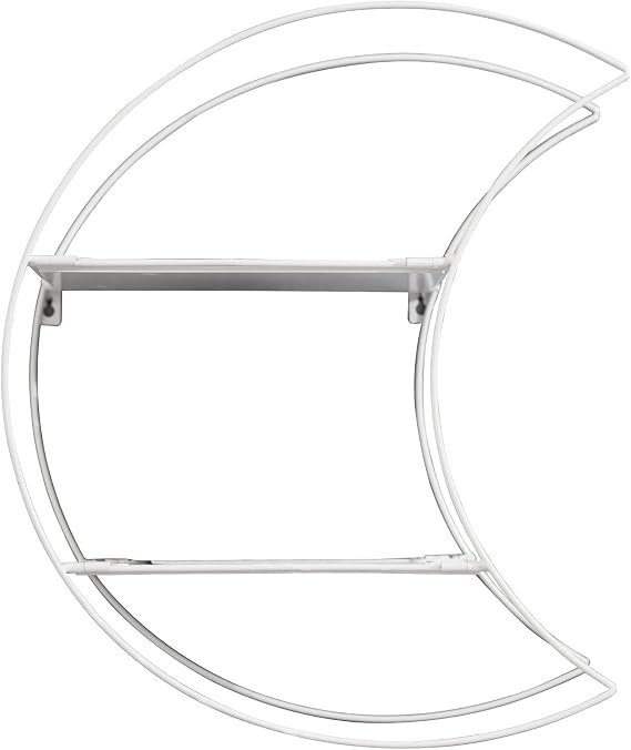 Urban Lifestyle Novelty 2-Tier 17" Crescent Moon Floating Shelves,Wall Mounted Decorative Display,Modern Boho Shelf for Crystals, Plants, and Small Decor Items