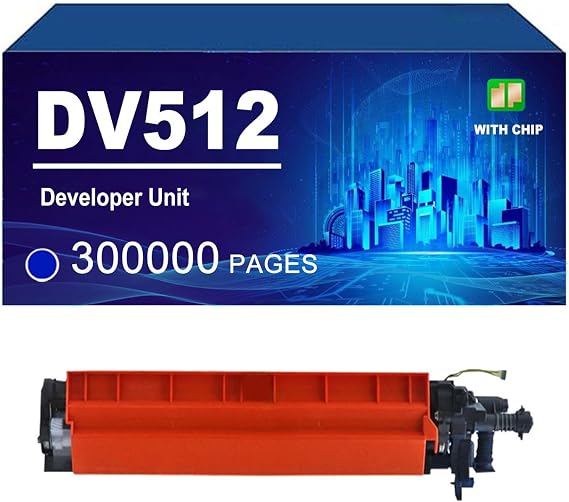 DV512 Developer Unit Compatible for Konica Minolta Bizhub C221 224 284 364 454 554 ADC285 365 Printers, High Yield 300000 Pages,Cyan-1 Pack