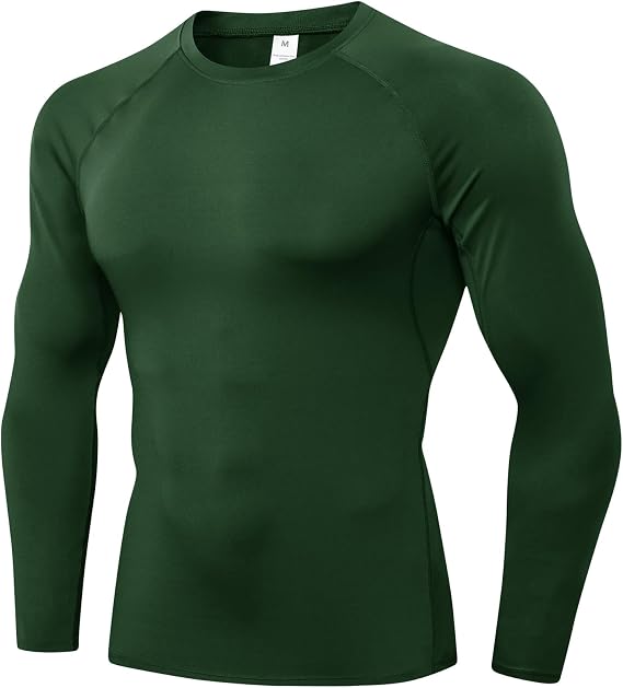 Men's Compression Shirts Long Sleeve Quick Dry Athletic Running T-Shirt Workout Sports Gym Base Layer Tops