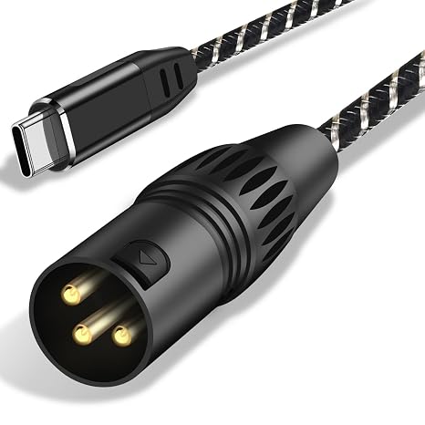USB Type C to XLR Male Mono Audio Output Cable, USB C to XLR Cable for Speaker, Amplifier, Mixer Console, Compatible with i Phone 17/16/15 and Galaxy S24/S25 Series, Not Support Microphone, 3.3 Feet