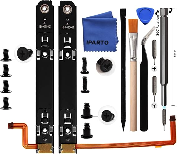Replacement Right and Left Slide Rail Replacement for Nintendo Switch OLED Console Slide Rail with Flex Cable Replacement Kit for NS Switch OLED Slider Bracket Slide Bar