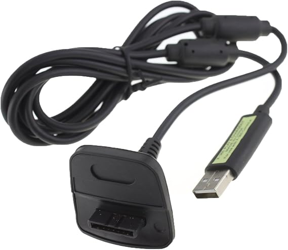 TOOGOO(R) USB Charger Charging Cable for Xbox 360 Wireless Controller Black