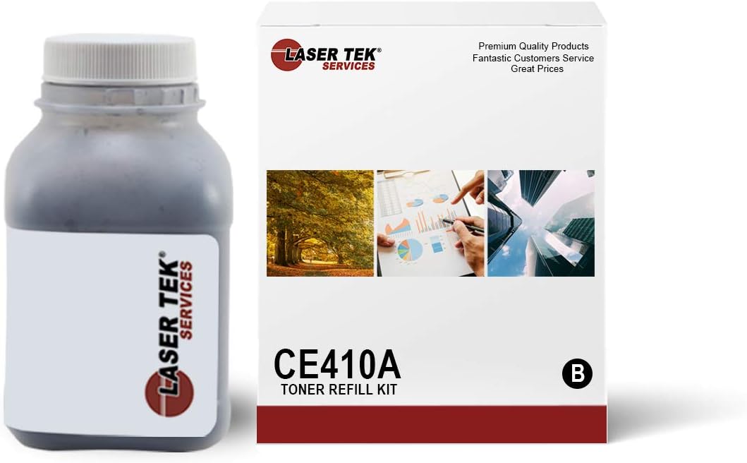 Laser Tek Services Compatible Toner Refill Kit Replacement for HP 305A CE410A Works with HP Laserjet Pro 300 Color MFP M375nw M451dn Printers Black, 1 Pack - 4,000 Pages