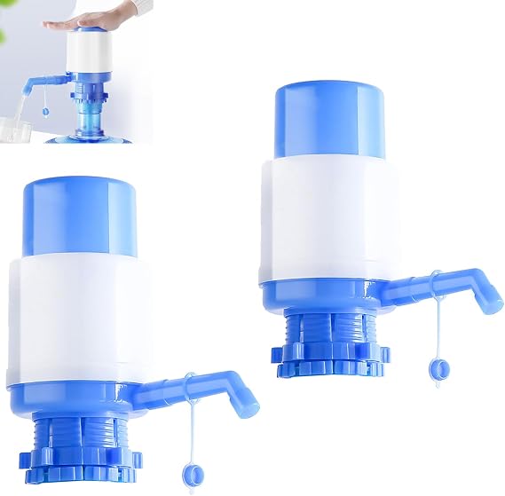 Water Bottles Pump 5 Gallon, 2 Pcs Chillers Water Fountains Manual Hand Pressure Drinking Fountain Pressure Pump Water Press Pump, Water Jug Dispenser, Hand Water Cooler Dispenser with Tap