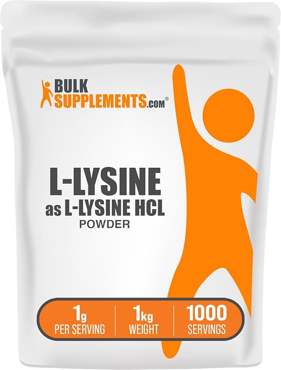 L-Lysine Powder - Lysine Supplement, Essential Amino Acid, for Immune Support - Gluten Free, 1g per Serving, 1kg (2.2 lbs) (Pack of 1)